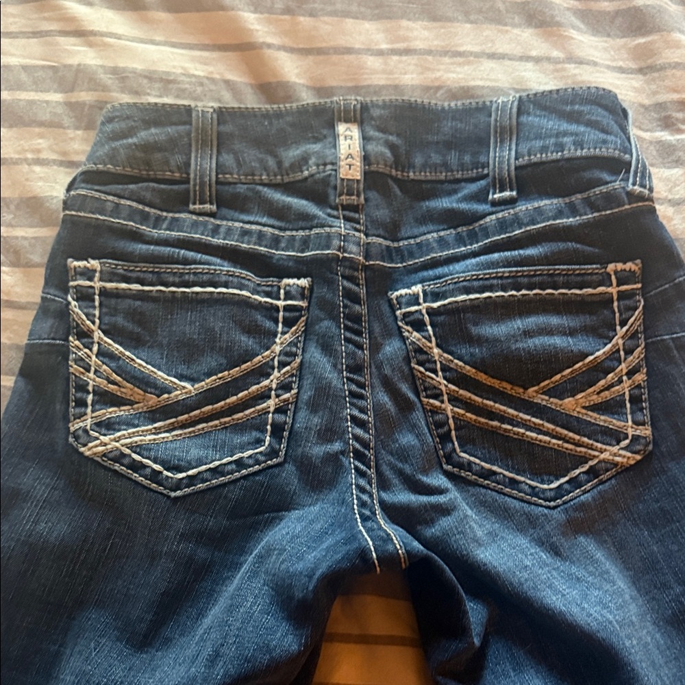 Aratta Dark Blue Boot Cut Jeans with White Stitching